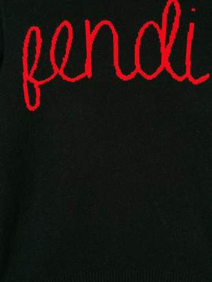 Fendi Kids logo embroidered jumper