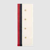 Thumbnail for your product : Gucci Web wool cashmere scarf with stars