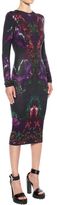 Thumbnail for your product : Alexander McQueen Moth Print Jersey Ruffle Dress
