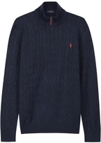 Thumbnail for your product : Polo Ralph Lauren Grey cable knit Tuscan silk jumper