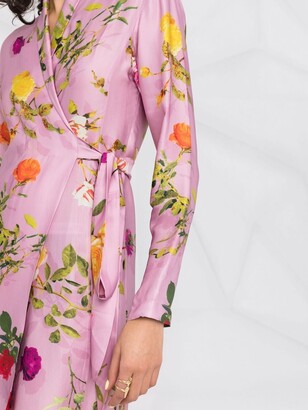 Semi-Couture Floral-Print Wrap Dress
