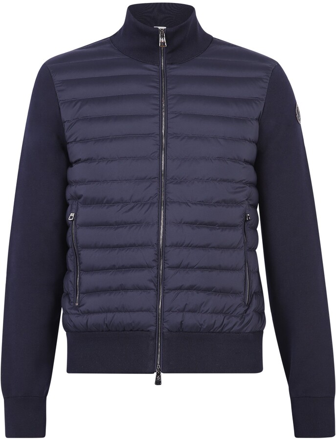 Moncler Panelled Knit Down Jacket - ShopStyle Cardigans & Zip Up Sweaters