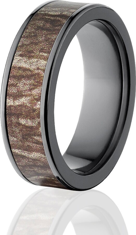 Etsy Black Zirconium Ring Mossy Oak Bottomland Camo 7mm Comfort Fit Men's Wedding Band