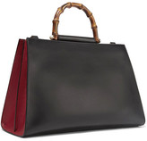 Thumbnail for your product : Gucci Nymphaea Bamboo Large Two-tone Leather Tote - Black