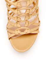 Thumbnail for your product : Casadei Strappy Leather Knotted Platform Sandal