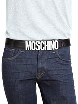 Thumbnail for your product : Moschino Matte Logo Leather Belt