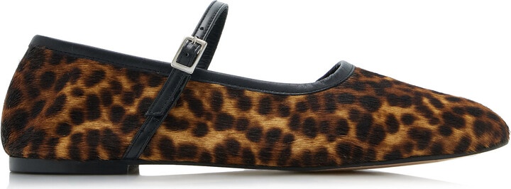 Freda Salvador Laurel Leopard Pony Hair Ballet Flats