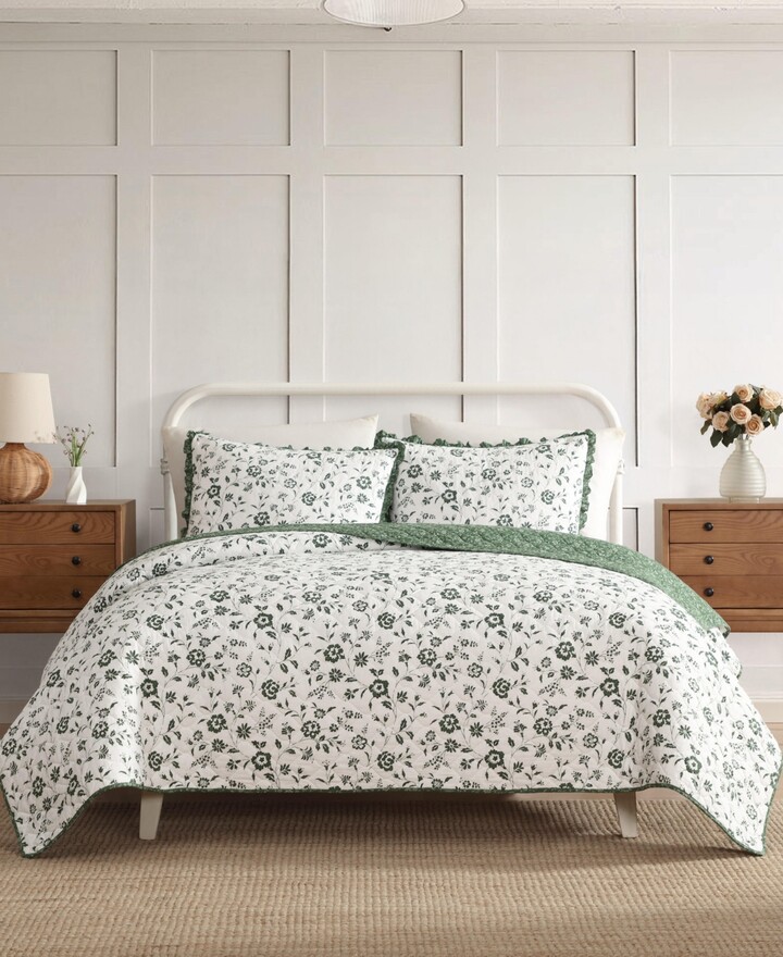 Laura Ashley Miranda Cotton 3-Pc. Quilt Set, Full/Queen