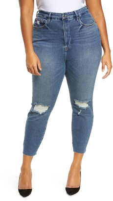 Good American Good Legs High Waist Raw Edge Crop Skinny Jeans - ShopStyle
