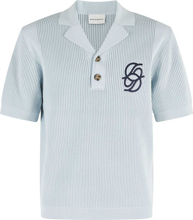 Drôle De Monsieur Monogram Open-Knit Polo Shirt