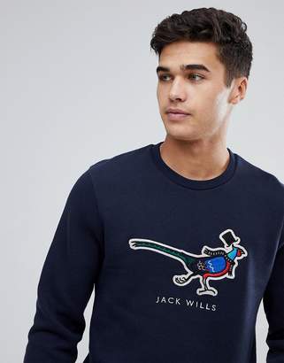 Jack Wills Longfield Large Mr Wills Sweatshirt In Navy