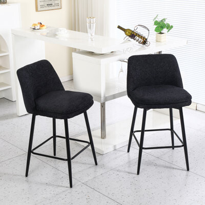 Corrigan Studio Counter Height Swivel Bar Stools Set Of 2 360° Swivel Upholstered Barstools With Back And Metal Legs Counter Stools For Kitchen Island And PubLine