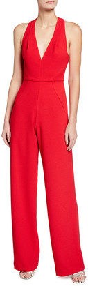 red belted jumpsuit