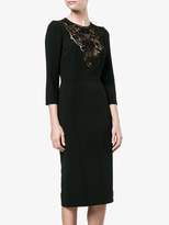 Thumbnail for your product : Dolce & Gabbana Black Lace-Insert Fitted Dress, Size: 38