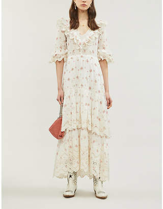 LoveShackFancy Juliette rose-print cotton maxi dress