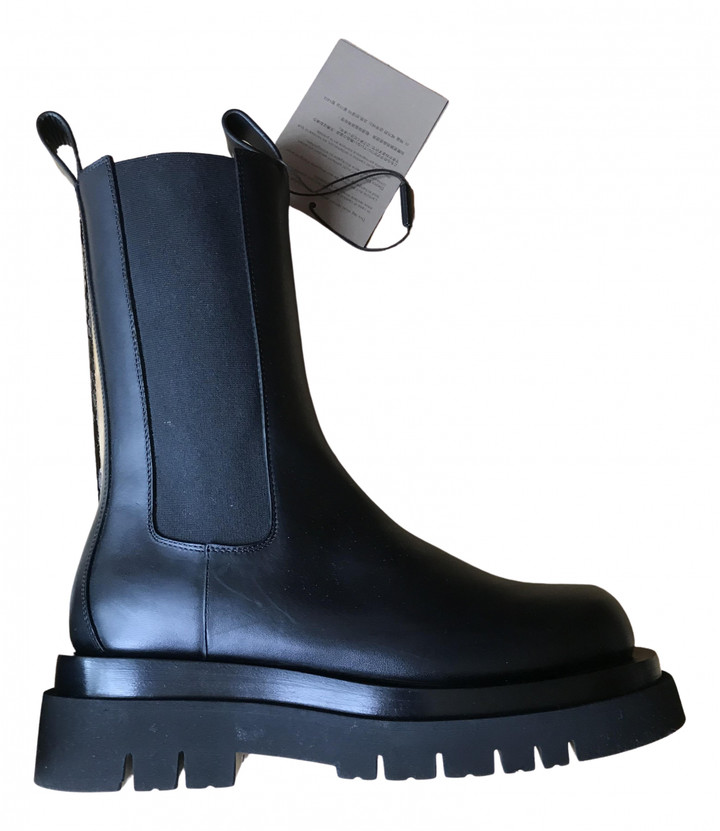 Bottega Veneta Storm Black Leather Ankle boots - ShopStyle