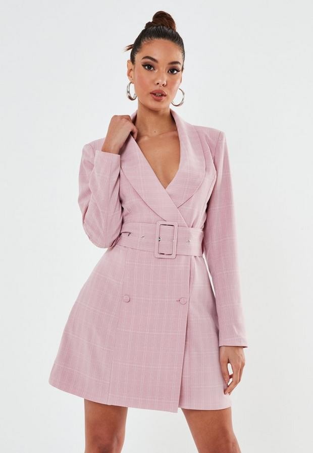 missguided blazer dress pink