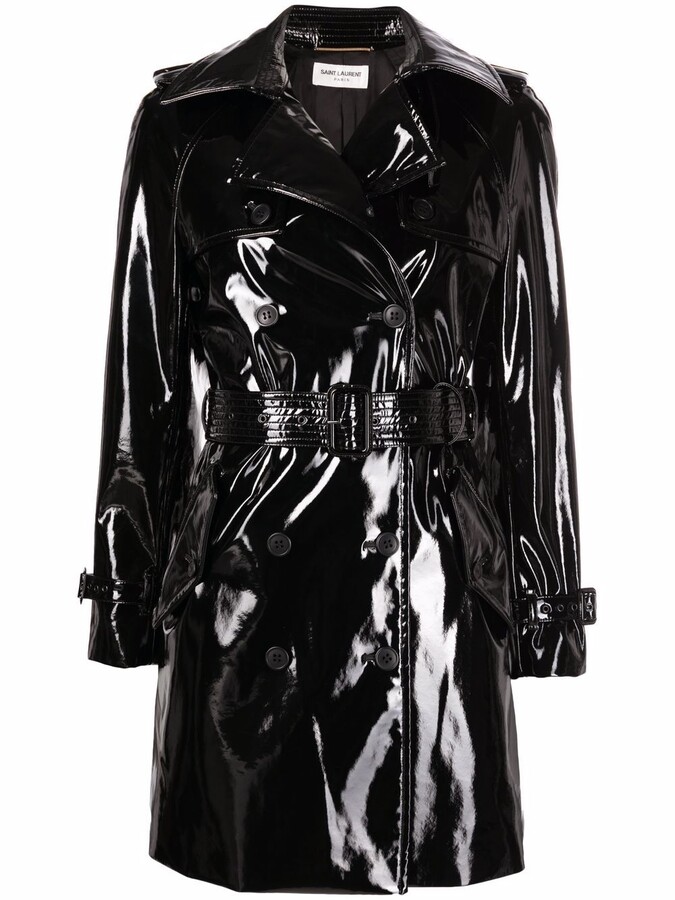 clear vinyl trench coat
