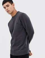 Thumbnail for your product : Fred Perry v neck insert crew neck knitted jumper in grey