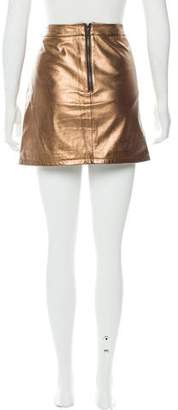 Rebecca Minkoff Metallic Leather Mini Skirt