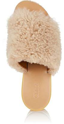 Chloé Women's Camille Shearling Wedge Mules
