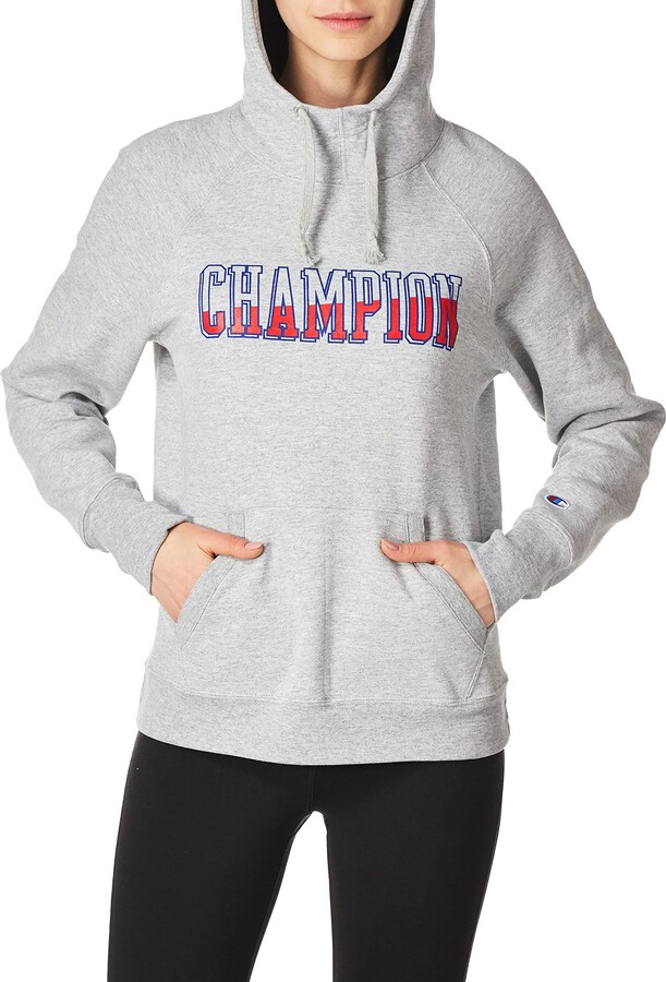 Champion Women's Powerblend Fleece Hoodie Block Logo - ShopStyle
