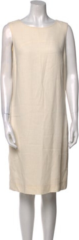 Rani Arabella Shift Dress Neutrals Sleeveless with Scoop Neck Concealed Zip Closure at Back