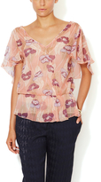 Thumbnail for your product : Anna Sui Poppies Print Silk Chiffon Top