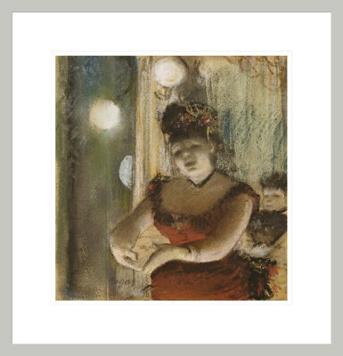 Red Barrel Studio Singer in a Caf?e by Edgar Degas -Framed Giclee Print