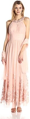 Jessica Howard Women's Beaded Yoke Gown