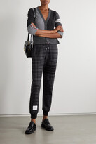 Thumbnail for your product : Thom Browne Striped Houndstooth Cotton-jersey Track Pants