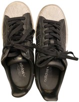 adidas black leather trainers womens