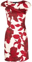 Thumbnail for your product : Shanghai Tang Rose-Print Asymmetric-Neckline Dress