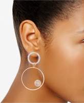 Thumbnail for your product : INC International Concepts Rose Gold-Tone Marble-Look Resin Gypsy Hoop Earrings, Created for Macy's