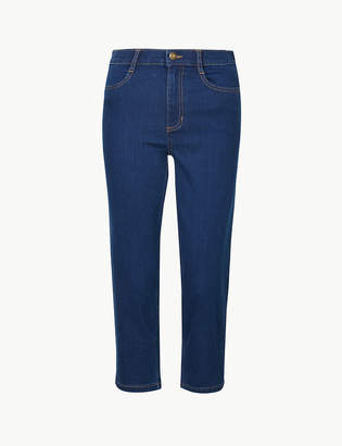 Marks and Spencer Mid Rise Straight Leg Cropped Jeans
