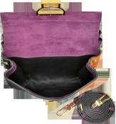Thumbnail for your product : Coccinelle Arlettis Stripes Patch Suede Shoulder Bag