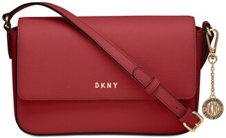 DKNY Bryant Park Saffiano Small Flap Cross Body Bag Red ($190) ❤ liked on  Polyvore featuring bags, handbags, shoul…