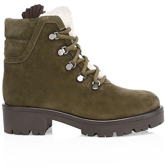 Aquatalia Juliet Shearling-Lined Suede Hiking Boots
