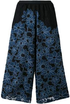 Antonio Marras floral embroidery cropped trousers
