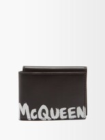 Thumbnail for your product : Alexander McQueen Graffiti-print Leather Wallet - Black