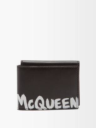 Alexander McQueen Graffiti-print Leather Wallet - Black