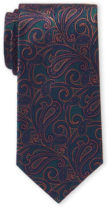 Piattelli Bruno Green & Blue Textured Paisley Silk Tie