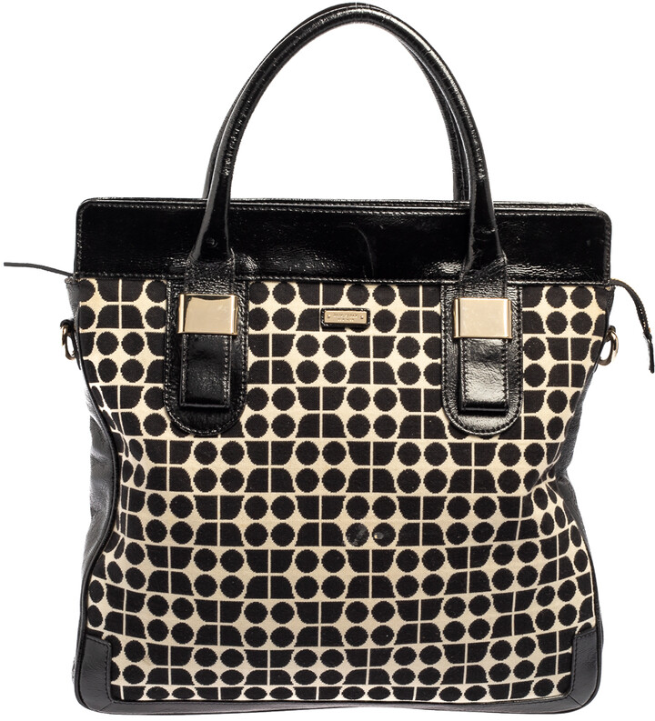 Kate Spade Black Printed Canvas and Patent Leather Blair Noel Tote -  ShopStyle