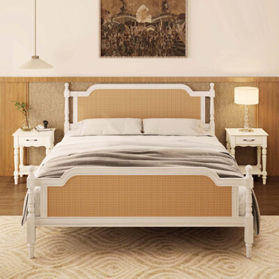 Traditional Style Rattan Bed Frame