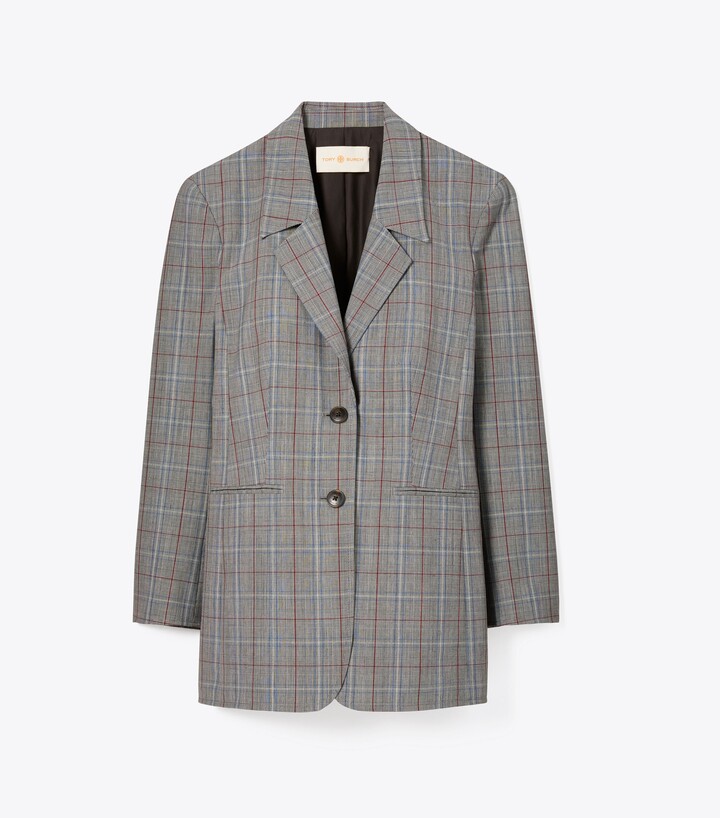 plaid grey blazer
