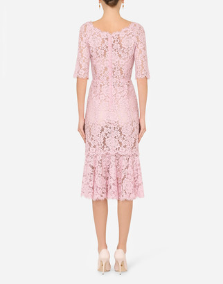 Dolce & Gabbana Lace midi dress with ruffle detailing
