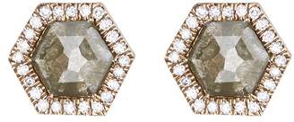 Monique Péan Diamond slice hexagon 18k gold earrings