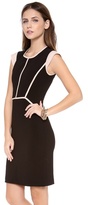 Thumbnail for your product : Rebecca Taylor Piped Cap Sleeve Dress