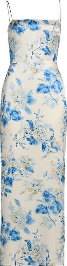 Reformation Women's Frankie Silk Slip Maxi Dress - Misty Morning - Size 0