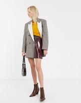 Thumbnail for your product : ASOS DESIGN vinyl mini skirt with paperbag waist